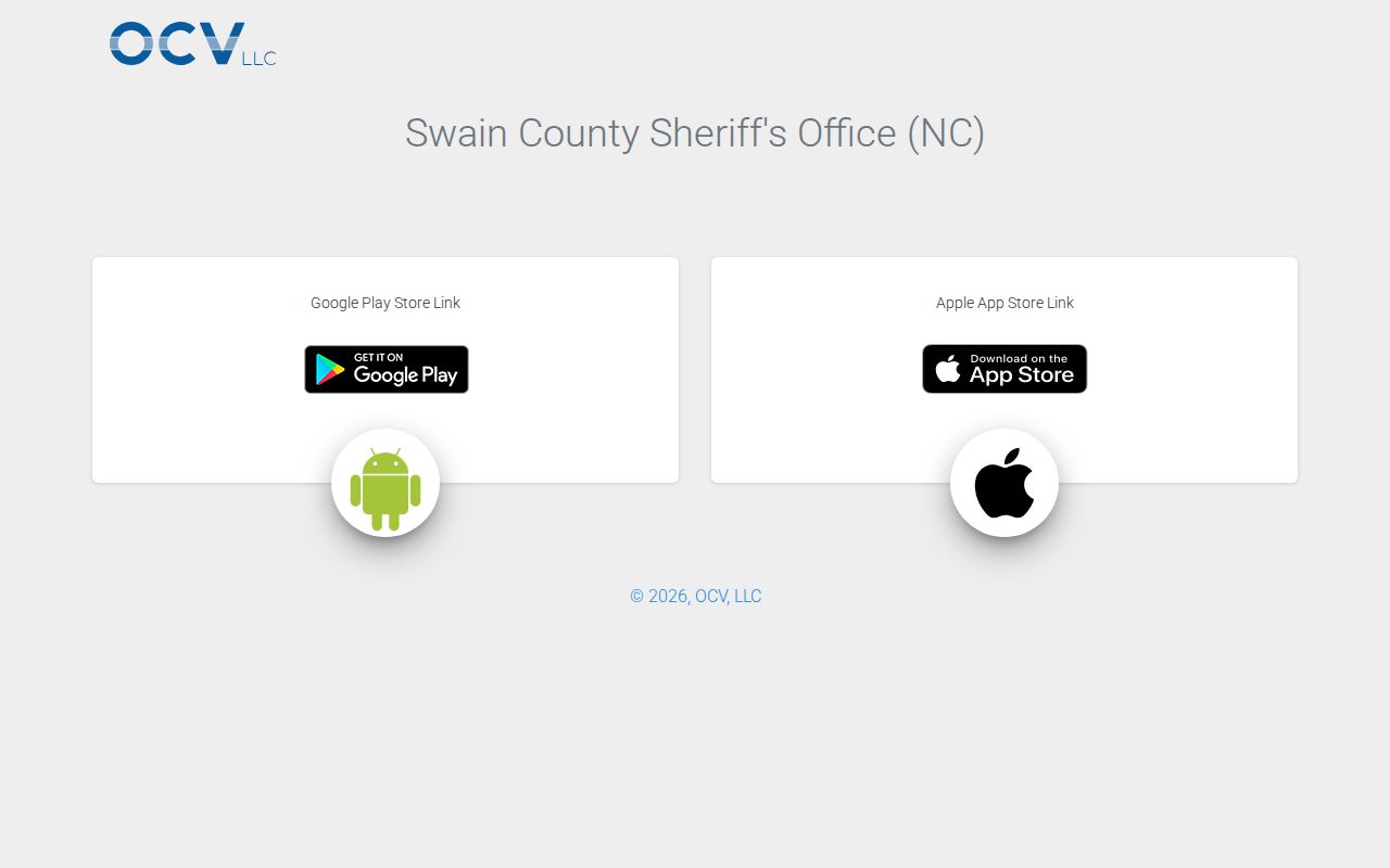 Swain County 24-hour release app landing page