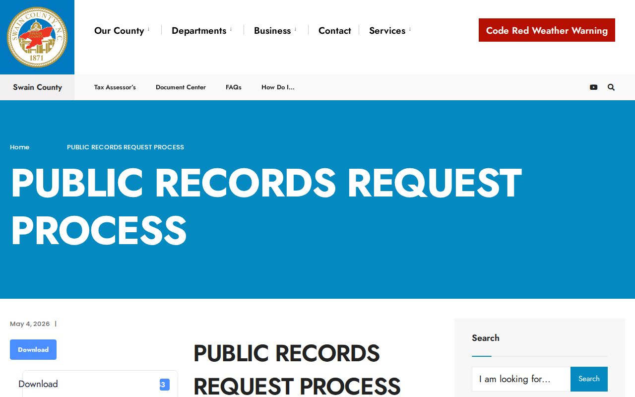 Swain County 72-hour release public records process