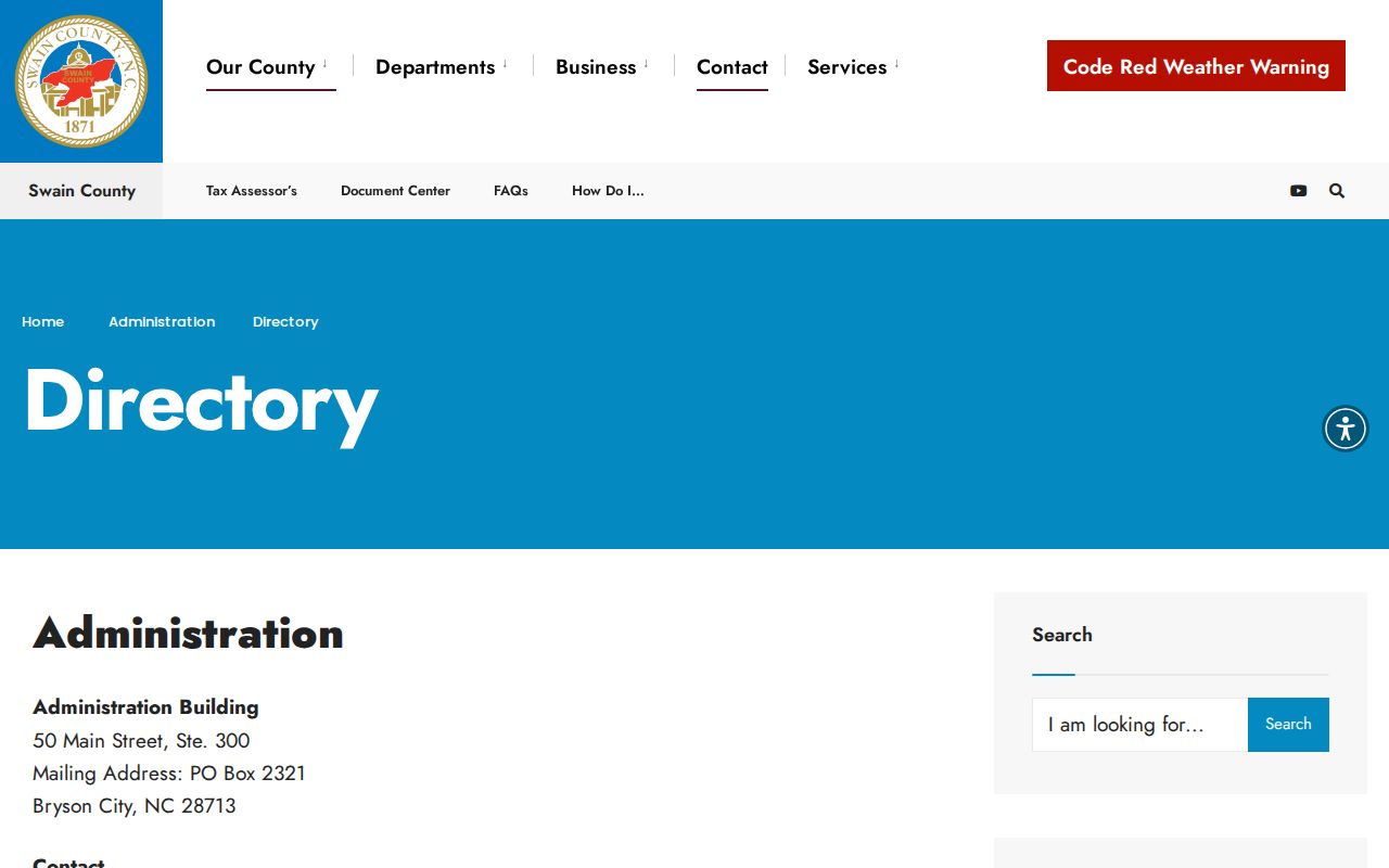 Swain County Sheriff’s Office and Jail release records directory